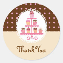 Cupcakes On A Stand Favour Sticker