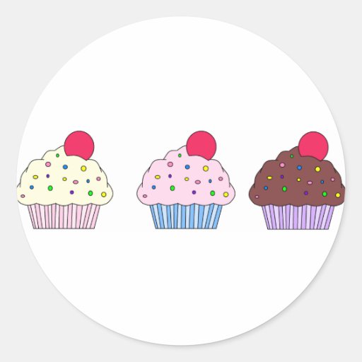 Cupcakes Round Sticker