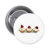 cupcakes with raspberries pinback buttons