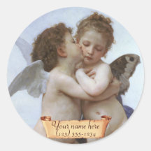 Cupid & Psyche Pre-Raphaelite Bookplate Stickers