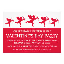 Cupid Silhouette Valetine's Day (Red) Custom Invite