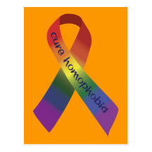 Cure Homophobia Awareness Ribbon Post Card