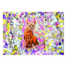 curious cat purple drip business card