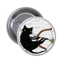 Curious Cat with Bow Buttons
