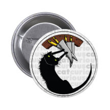 Curious Cat with Knives Pins