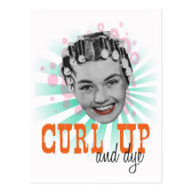 Curl Up and Dye Postcard