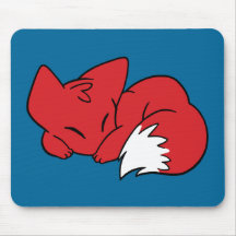 Curled Sleeping Fox Mousepad