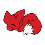 Curled Sleeping Fox Postcards