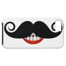 Curly Moustache and Fun Smile iPhone 5 Case