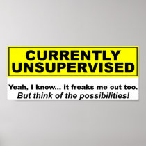 Currently Unsupervised Funny Poster posters
