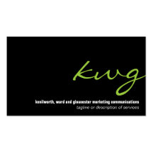 Cursive Lime Monogram Business Card