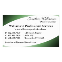 Curved Corners Green Business Cards