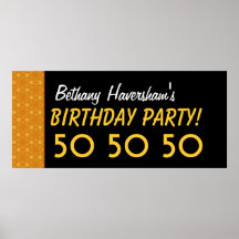 Custom 50th Birthday or Any Year Gold Stars V04 Print