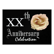 Custom  Anniversary Gold Rose Premium Metallic Invitations