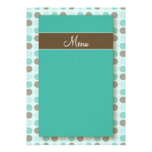 :custom: Aqua Polkadots Menu Cards Invitation