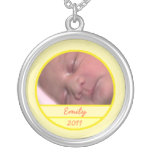 Custom Baby Photo Charm in Soft Yellow Necklaces