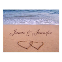 Custom beach card post cards