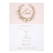 Custom Bebe - Pink French Baby Shower Invitation invitations