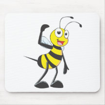 Custom Bee in "Come Here" Hand Gesture Mouse Mats