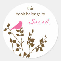 Custom Bird Bookplate Stickers