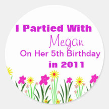 Custom Birthday Party Favour Stickers