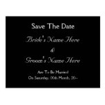 Custom Black and White Save The Date Postcard postcards