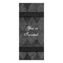 Custom Black Argyle Invitations, Vertical