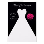 Custom Black Bridesmaid Thank You Card