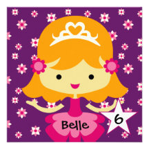Custom Blonde Lil' Princess Birthday Invitations