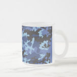 Custom Blue Camo Frosted Coffee Mug