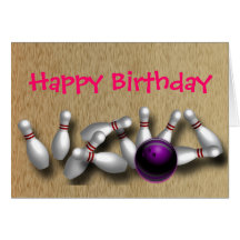 Custom Bowling Greeting Cards Postcards