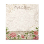 Custom Bridal Stationery, Trellis Rose Vintage Memo Note Pad