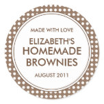 Custom Brown Polka Dot Canning Stickers / Labels stickers