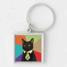 Custom Business Cat Keychain