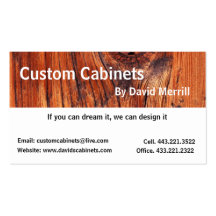 Custom Cabinets and Woodworking Business Cards