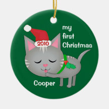 Custom Christmas Santa Cat / Kitten Ornament