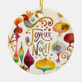 CUSTOM CHRISTMAS TREE ROUND CERAMIC DECORATION