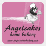 Custom color angel cake bakery baking label sticker