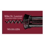 Custom color corkscrew wine tour food and wine business cards