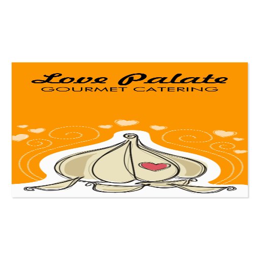 Custom colour garlic cloves chef catering biz card pack of standard