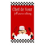 Custom color Italian chef utensils checkerboard Business Card Template