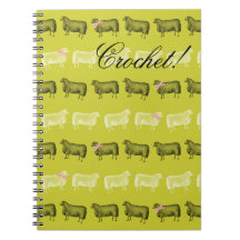 Custom color sheep wool knitting crochet small spiral notebooks