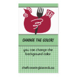 Custom colour chicken fork cooking business card business cards