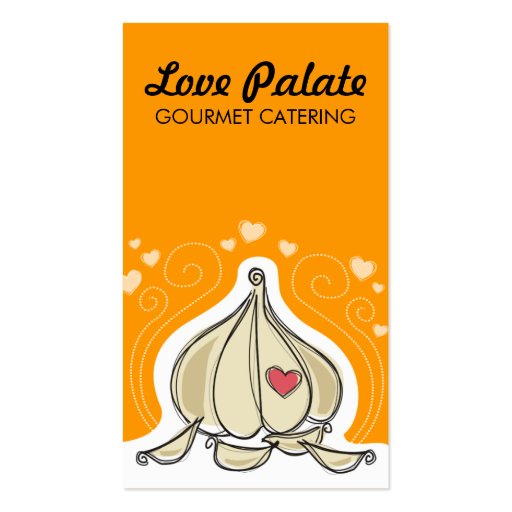 Custom colour garlic cloves chef catering biz card pack of standard
