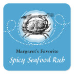 Custom colour vintage crab seafood gift tag label stickers