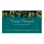 Custom colour vintage grapes grape leaves wine business card templates