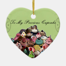 Custom Cupcake Design (Green) Christmas Ornament
