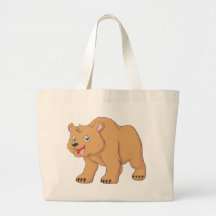 Custom Cute Smiling Cartoon Bear Canvas Bags