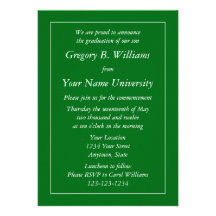 Custom Dark Green Invitation