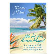 CUSTOM EMERALD WATERS (Riviera Maya) wedding Personalised Announcements